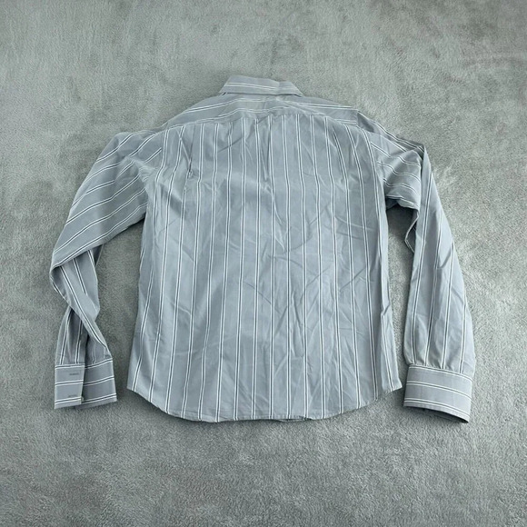 Abercrombie & Fitch Mens Muscle Fit XL Gray Striped  Shirt 100% Cotton  4748 - Picture 2 of 8